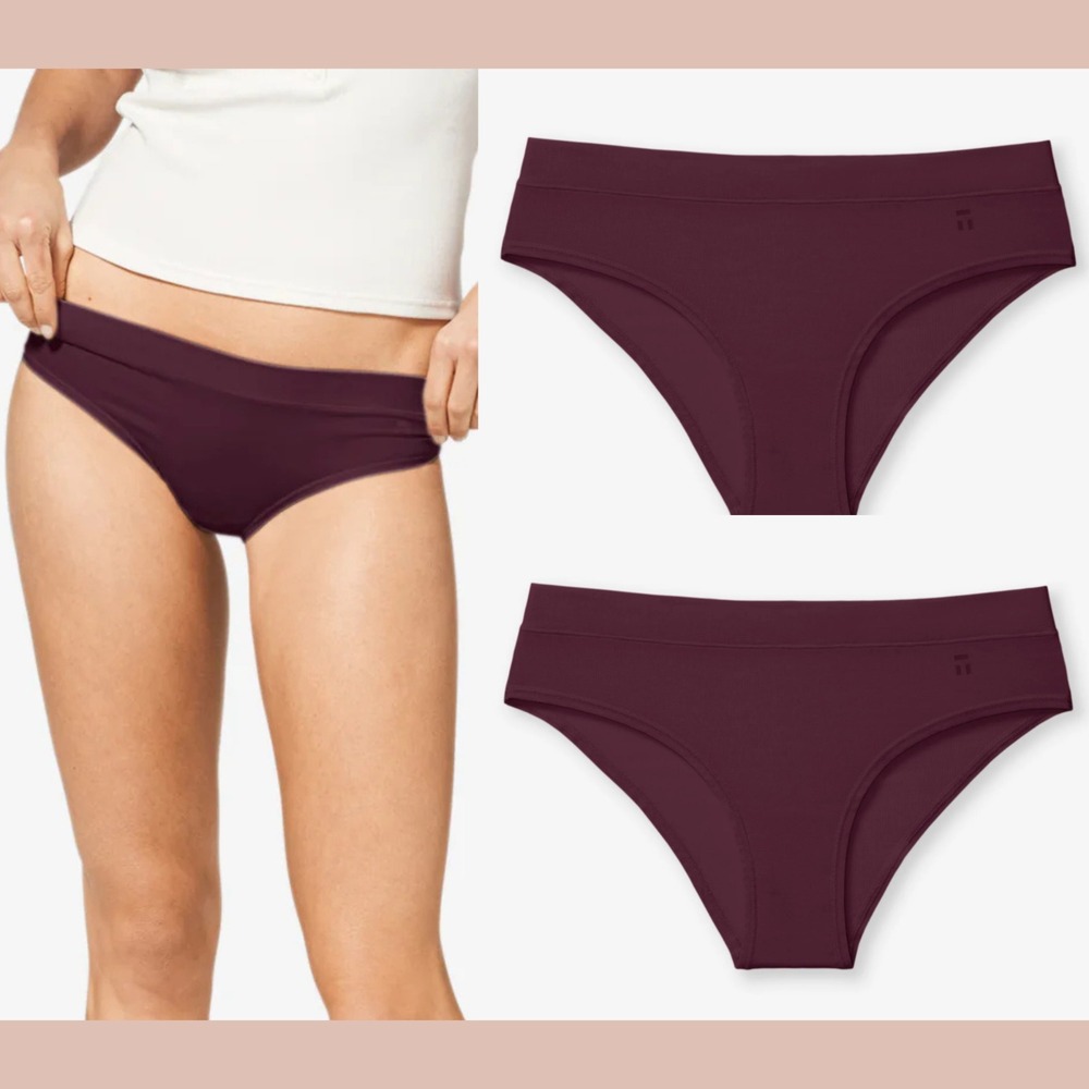 NWT $44 Tommy John [ 2PC XL ] Cool Cotton Cheeky Underwear in Winetasting‎ U1813